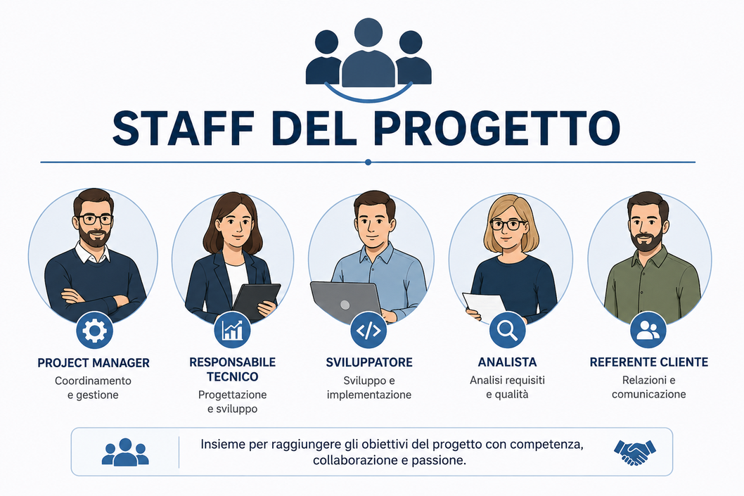 Piccolo team al lavoro su un tavolo
