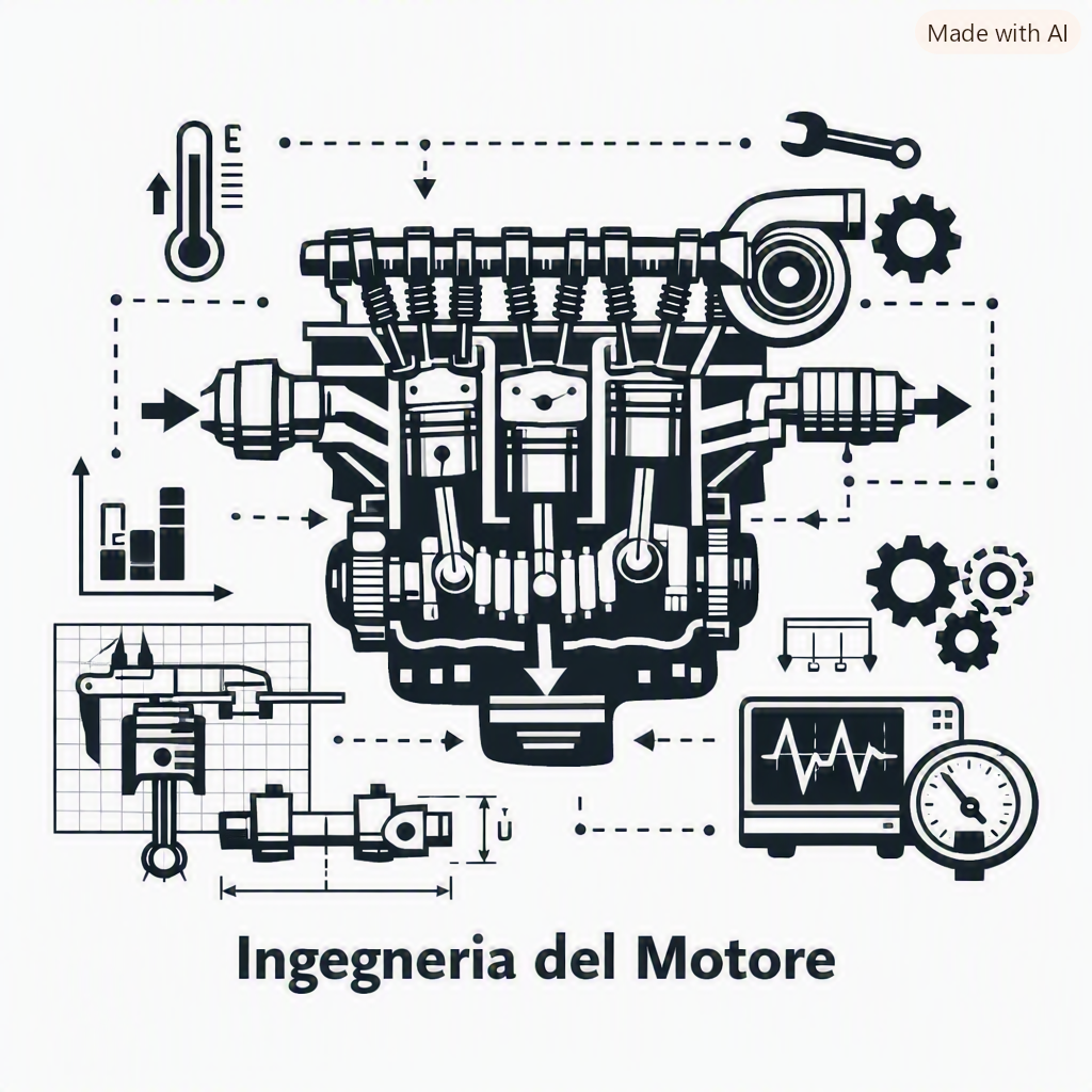 Tecnico che lavora su un motore smontato in officina
